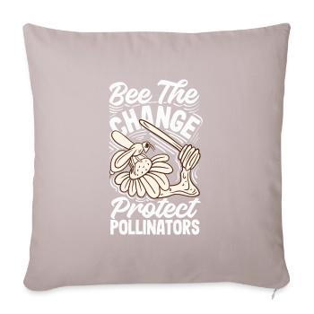 Beekeeper Heartbeat Honeycomb Love Pollination - Sofa pillowcase 17,3'' x 17,3'' (45 x 45 cm) - light taupe - Front