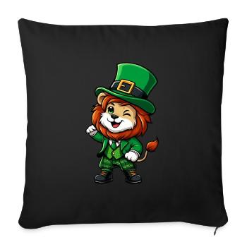 St. Patrick's Day Lion Cartoon - Sofa pillowcase 17,3'' x 17,3'' (45 x 45 cm) - black - Front