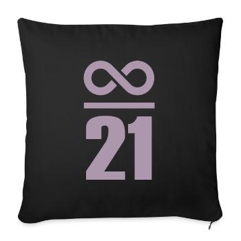 Infinite by 21 million Bitcoin - Sofa pillowcase 17,3'' x 17,3'' (45 x 45 cm) - black - Front