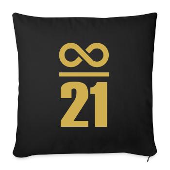 Infinite by 21 million Bitcoin - Sofa pillowcase 17,3'' x 17,3'' (45 x 45 cm) - black - Front