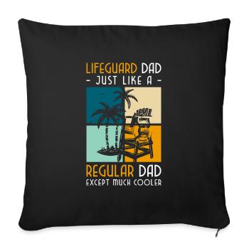 Swimming pool Outdoor pool Sea Swimming instructor - Sofa pillowcase 17,3'' x 17,3'' (45 x 45 cm) - black - Front