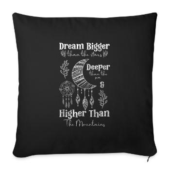 Dreaming Motivation Peace - Sofa pillowcase 17,3'' x 17,3'' (45 x 45 cm) - black - Front