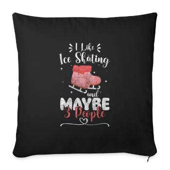 Patinage sur glace Patinoire Patinage de vitesse - Housse de coussin décorative 45 x 45 cm - noir - Devant