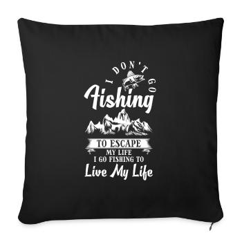 Pêche Pêche Mer - Housse de coussin décorative 45 x 45 cm - noir - Devant