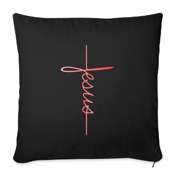 Jesus - Sofa pillowcase 17,3'' x 17,3'' (45 x 45 cm) - black - Front