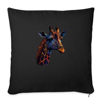 BELLE GIRAFE - SAVANE - Housse de coussin décorative 45 x 45 cm - noir - Devant
