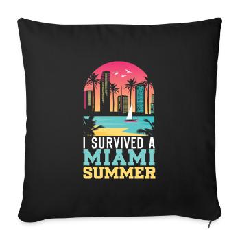 United States USA State of America Miami - Sofa pillowcase 17,3'' x 17,3'' (45 x 45 cm) - black - Front