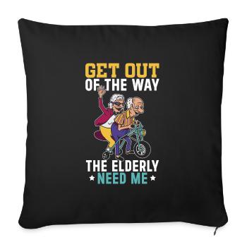 Avoid the elderly, who - Sofa pillowcase 17,3'' x 17,3'' (45 x 45 cm) - black - Front
