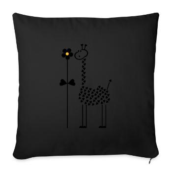 Girafe dans le guide / girafe (2c) - Housse de coussin décorative 45 x 45 cm - noir - Devant