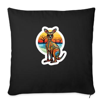 Australia - Kangaroo - Sofa pillowcase 17,3'' x 17,3'' (45 x 45 cm) - black - Front