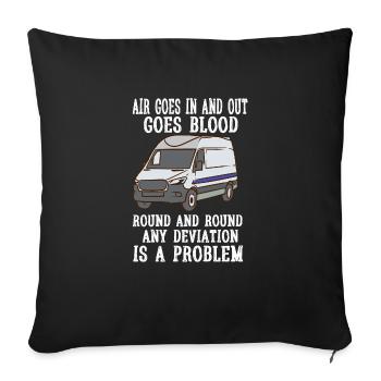 Air Goes In And Out Goes Blood - Sofakissenbezug 45 x 45 cm - Schwarz - Vorne