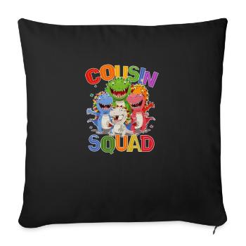 Drôle COUSIN SQUAD Grand-mère Vacances Dino Grand-père - Housse de coussin décorative 45 x 45 cm - noir - Devant