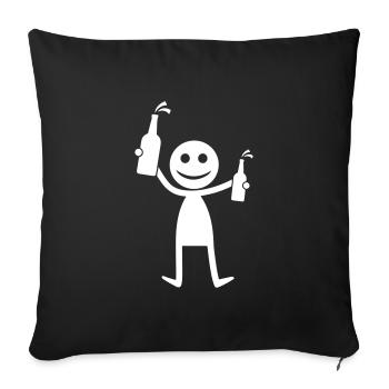 Silhouette de fête de la bière - Housse de coussin décorative 45 x 45 cm - noir - Devant