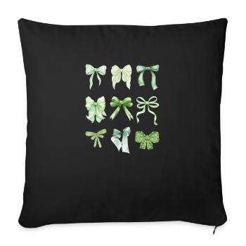 Grüne Schleifen - Sofakissenbezug 45 x 45 cm - Schwarz - Vorne
