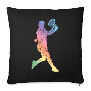 Tennis sport - Sofa pillowcase 17,3'' x 17,3'' (45 x 45 cm) - black - Front