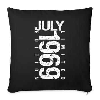 July 1969 July birthday gift July 1969 - Sofa pillowcase 17,3'' x 17,3'' (45 x 45 cm) - black - Front