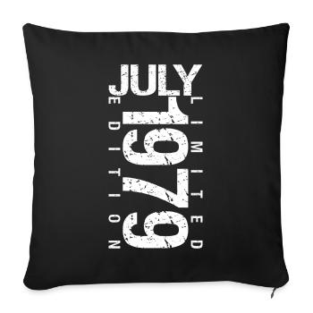 Juillet 1979 Juillet cadeau anniversaire July 1979 - Housse de coussin décorative 45 x 45 cm - noir - Devant