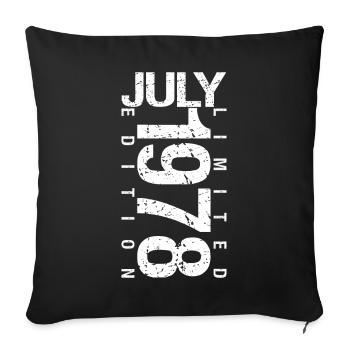 July 1978 July birthday gift July 1978 - Sofa pillowcase 17,3'' x 17,3'' (45 x 45 cm) - black - Front
