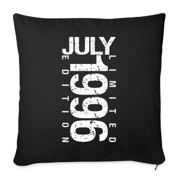 July 1996 July birthday gift July 1996 - Sofa pillowcase 17,3'' x 17,3'' (45 x 45 cm) - black - Front