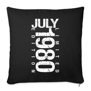 Juillet 1983 Juillet cadeau anniversaire July 1983 - Housse de coussin décorative 45 x 45 cm - noir - Devant