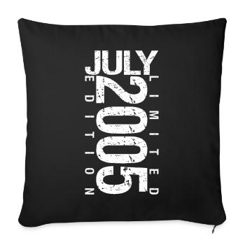 Juillet 2005 Juillet cadeau anniversaire July 2005 - Housse de coussin décorative 45 x 45 cm - noir - Devant