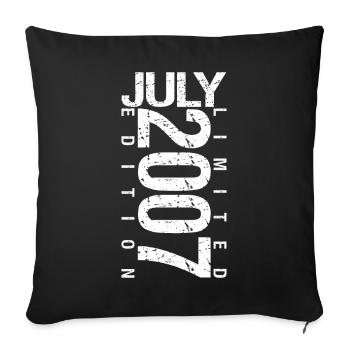 Juli 2007 Juli Geburtstagsgeschenk Juli 2007 - Sofakissenbezug 45 x 45 cm - Schwarz - Vorne