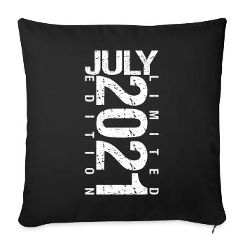 July 2021 July birthday gift July 2021 - Sofa pillowcase 17,3'' x 17,3'' (45 x 45 cm) - black - Front