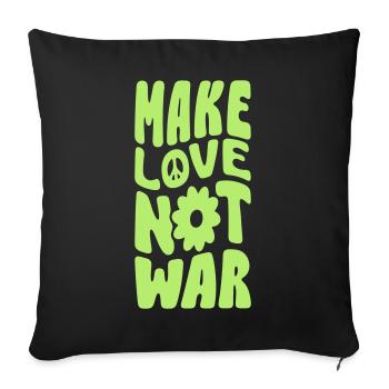 Faites l’amour, pas la guerre - Housse de coussin décorative 45 x 45 cm - noir - Devant