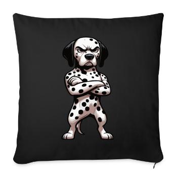 Dalmatians Dalmatian owners Dalmatian owners - Sofa pillowcase 17,3'' x 17,3'' (45 x 45 cm) - black - Front