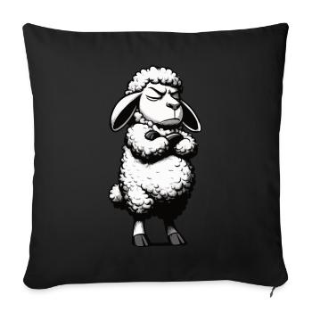 sheep sheep shepherd sheep farmer flock of sheep - Sofa pillowcase 17,3'' x 17,3'' (45 x 45 cm) - black - Front