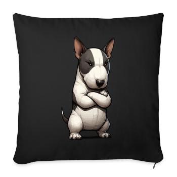 Miniatur Bullterrier Bully Bullterrierbesitzer - Sofakissenbezug 45 x 45 cm - Schwarz - Vorne
