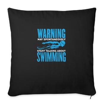 Natation Club de natation de compétition - Housse de coussin décorative 45 x 45 cm - noir - Devant