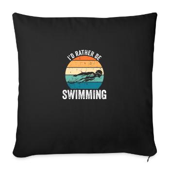 Natation Club de natation de compétition - Housse de coussin décorative 45 x 45 cm - noir - Devant
