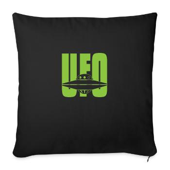 Ufo Außerirdische Aliens Raumschiff - Sofakissenbezug 45 x 45 cm - Schwarz - Vorne