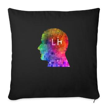 LGBTQIA+ Rainbow AI Glitch - Sofa pillowcase 17,3'' x 17,3'' (45 x 45 cm) - black - Front