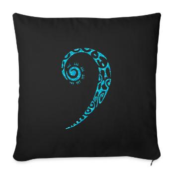 Welle Tribal Tattoo Muster Tropical Maritim Strand - Sofakissenbezug 45 x 45 cm - Schwarz - Vorne