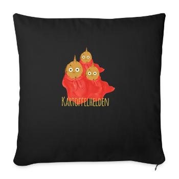 Kartoffeln, Familie,kartoffelfamilie, Helden, held - Sofakissenbezug 45 x 45 cm - Schwarz - Vorne