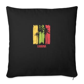 Lahaina Maui Hawaii Artistique Abstrait Cool Palm - Housse de coussin décorative 45 x 45 cm - noir - Devant