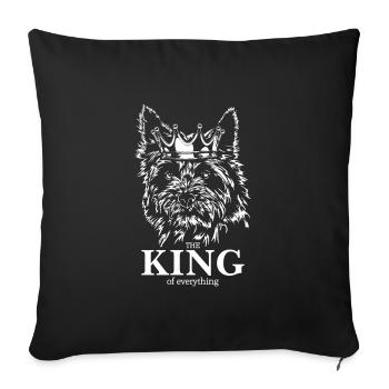CAIRN TERRIER Roi de tout Chiens Wilsigns - Housse de coussin décorative 45 x 45 cm - noir - Devant
