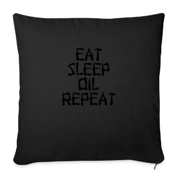Eat Sleep Oil Repeat Massagist - Sofa pillowcase 17,3'' x 17,3'' (45 x 45 cm) - black - Front