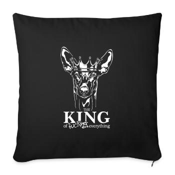 Pharaoh Dog King of everything Saying Dogs - Sofa pillowcase 17,3'' x 17,3'' (45 x 45 cm) - black - Front