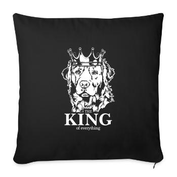 Golden Retriever King of everything Dog Wilsigns - Sofa pillowcase 17,3'' x 17,3'' (45 x 45 cm) - black - Front