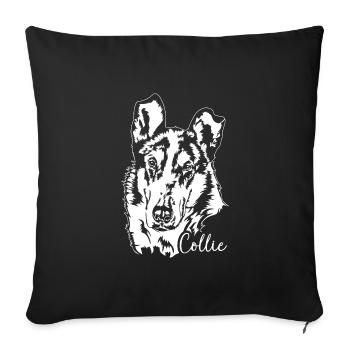 Shorthaired Collie Portrait Dogs Dog Wilsigns - Sofa pillowcase 17,3'' x 17,3'' (45 x 45 cm) - black - Front