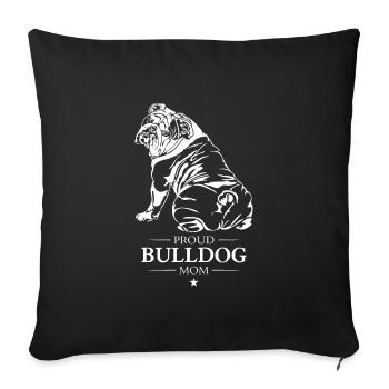 Maman bouledogue anglais bouledogue chiens Wilsigns - Housse de coussin décorative 45 x 45 cm - noir - Devant
