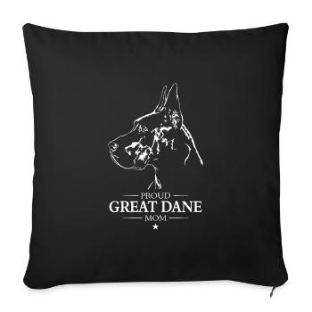 Great Dane Mom Dog Dog Great Dane Wilsigns - Sofa pillowcase 17,3'' x 17,3'' (45 x 45 cm) - black - Front