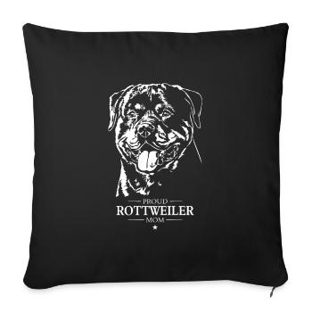 Rottweiler Maman Chien Chien Rottie Wilsigns - Housse de coussin décorative 45 x 45 cm - noir - Devant