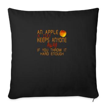 An apple a day - gift idea funny saying - Sofa pillowcase 17,3'' x 17,3'' (45 x 45 cm) - black - Front