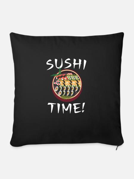 Sushi Shirt, Sushi Spruch Sushi-Liebhaber Geschenk - Sofakissenbezug 45 x 45 cm - Schwarz
