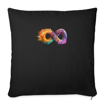 Unendlichkeitszeichen you and me infinity sign - Sofakissenbezug 45 x 45 cm - Schwarz - Vorne