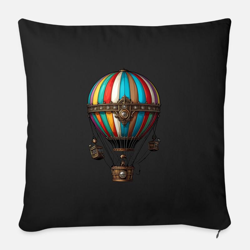Heißluftballon - Sofakissenbezug 45 x 45 cm - Schwarz